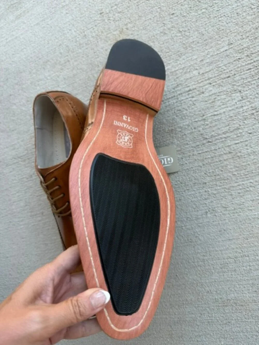 Giovanni Shoes High Quality Leather Wing Tip Derby LINCOLN